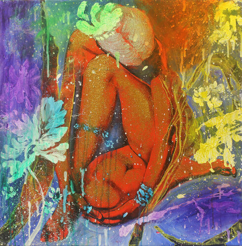 Michael Andrew Law — Untitled Nude (I don't look back in anger anymore) — Colorful Canvas Paintings