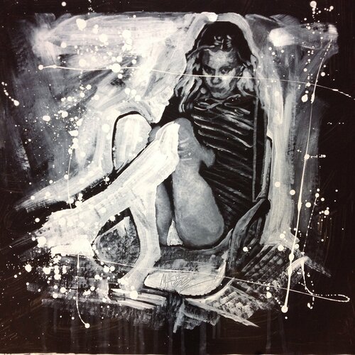 Michael Andrew Law — Untitled Red ( American Apparel ) — Monochrome Canvas Paintings