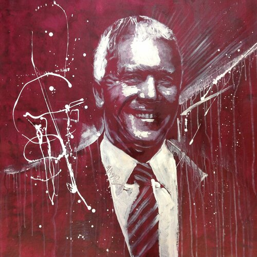 Michael Andrew Law — Untitled Red ( Larry Gagosian Obsession ) — Monochrome Canvas Paintings