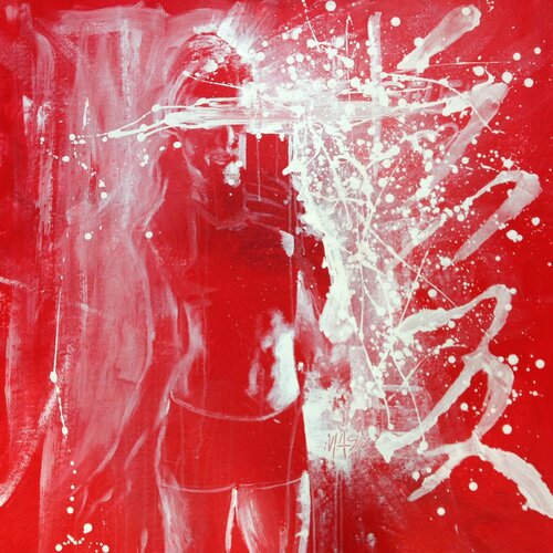 Michael Andrew Law — Untitled Red ( Narcissists ) — Monochrome Canvas Paintings