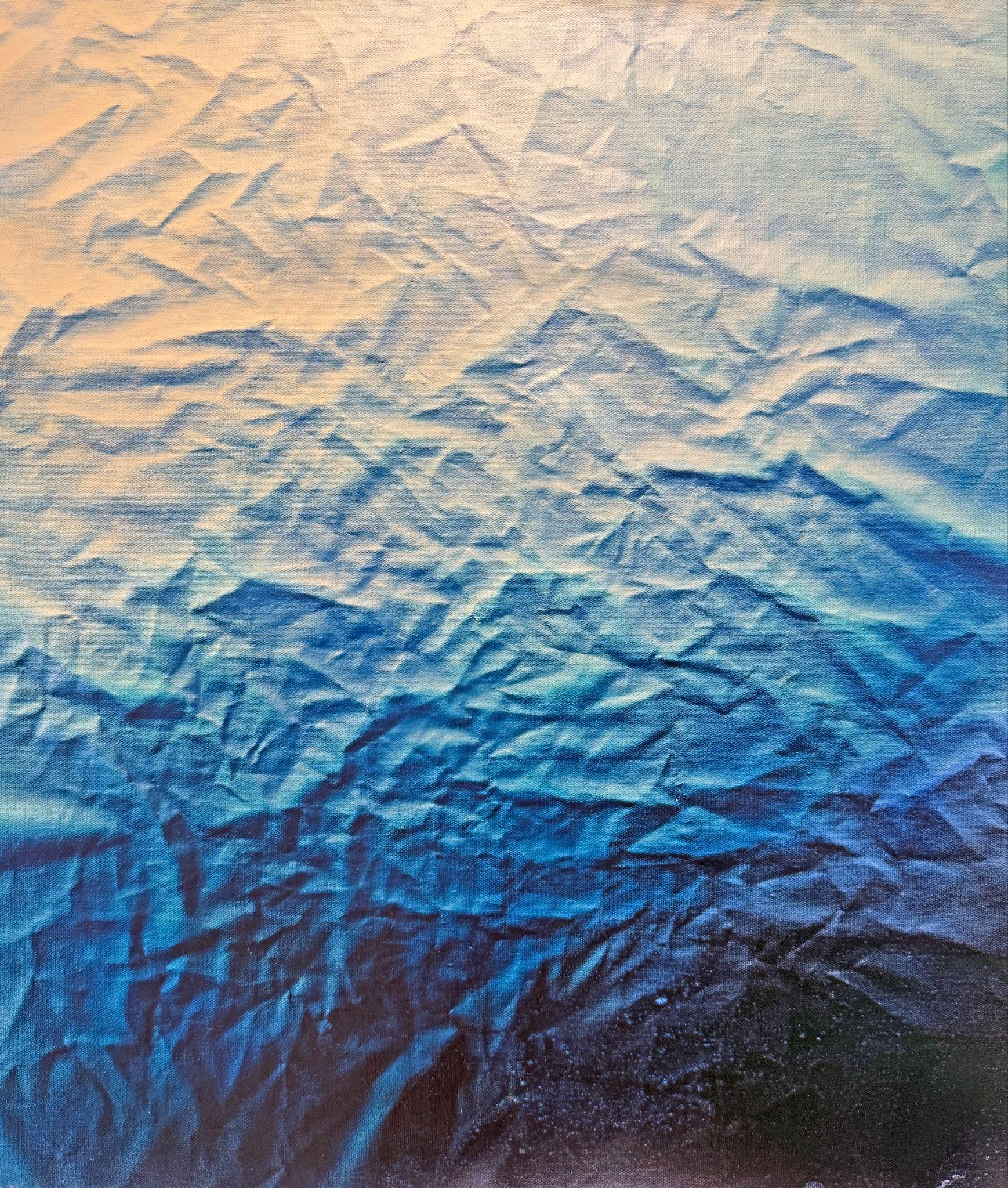 Michael Andrew Law — Peach Wind over Cobalt Fields — ChiaroFabric (When Chiaroscuro Sleeps in Fabric) 光影織語