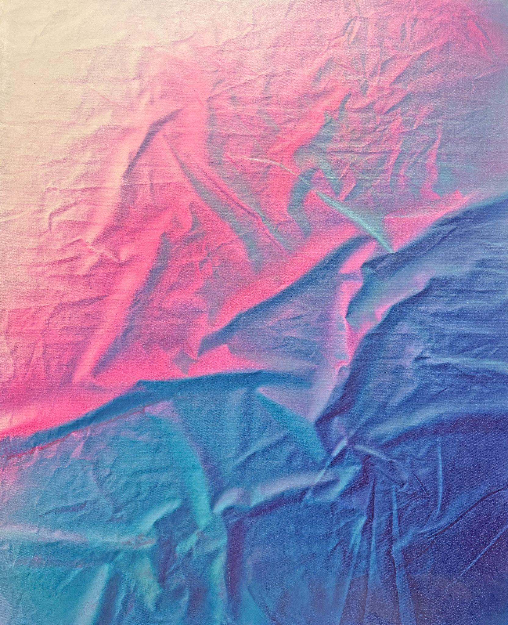Michael Andrew Law — Dawn Pink Meets Teal Tide — ChiaroFabric (When Chiaroscuro Sleeps in Fabric) 光影織語