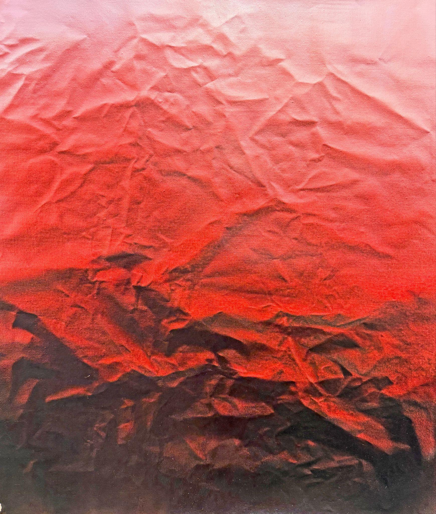 Michael Andrew Law — Rose Descent into Ember Night — ChiaroFabric (When Chiaroscuro Sleeps in Fabric) 光影織語