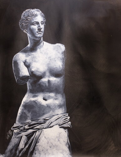 Michael Andrew Law — Vénus de Milo Louvre — Monochrome Canvas Paintings